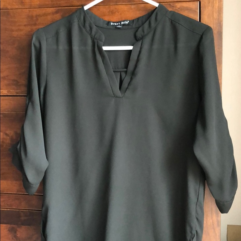 Sheer Black Blouse Small